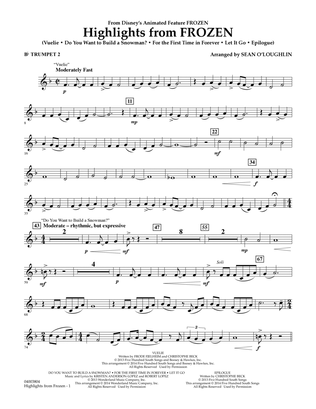 Book cover for Highlights from Frozen (arr. Sean O'Loughlin) - Bb Trumpet 2