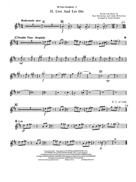 James Bond Suite (Medley): B-flat Tenor Saxophone