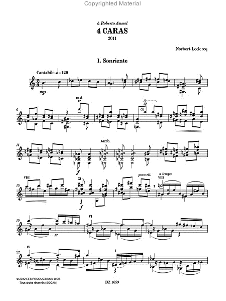 4 Caras Classical Guitar scores gallery preview page 2