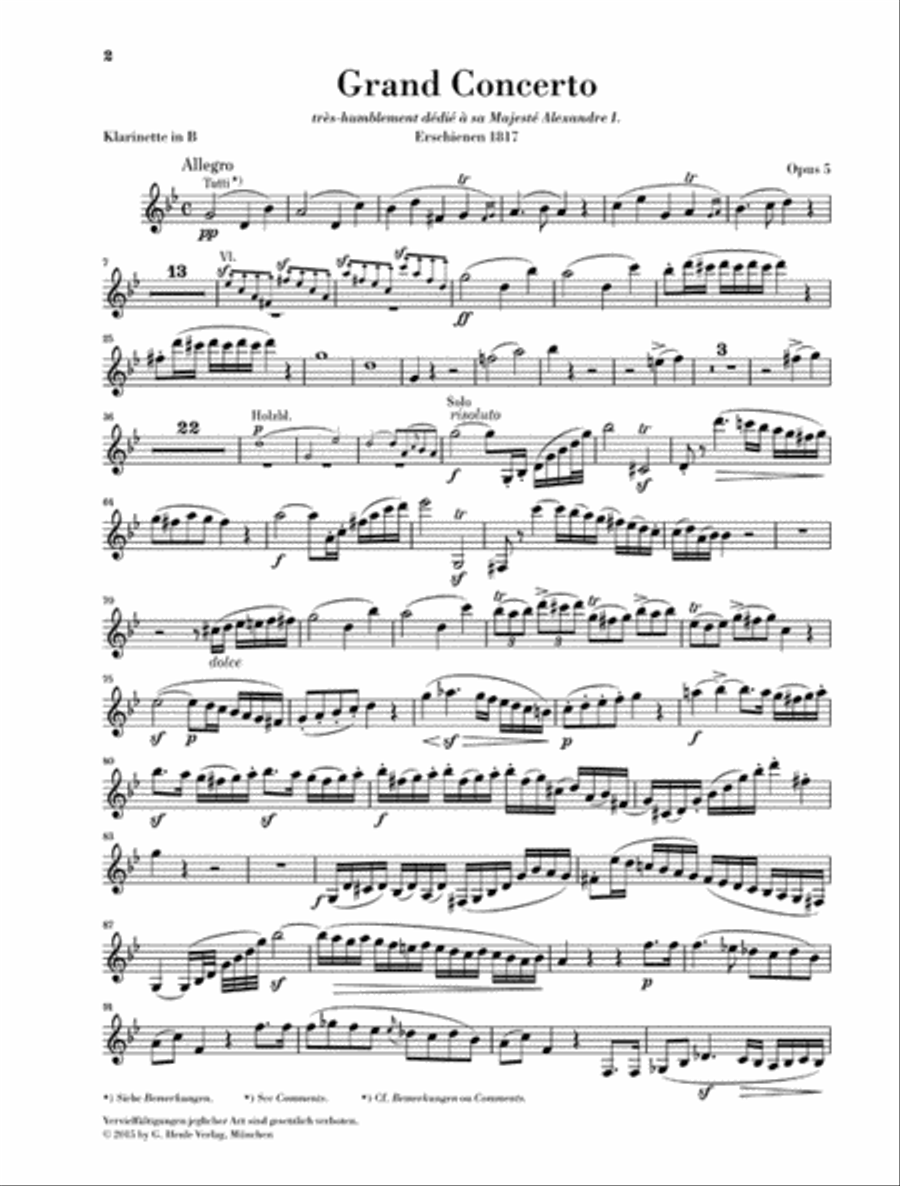Clarinet Concerto in F Minor, Op. 5 Clarinet Solo scores gallery preview page 3