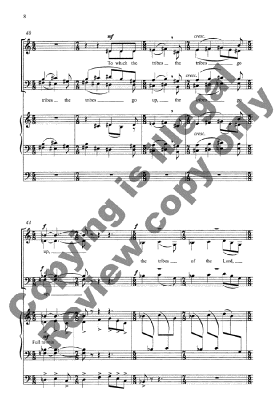 Psalm 122 (I Was Glad When They Said Unto Me) 4-Part scores gallery preview page 17