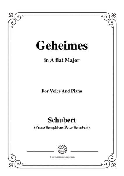 Schubert-Geheimes,Op.14 No.2,in A flat Major,for Voice&Piano image number null