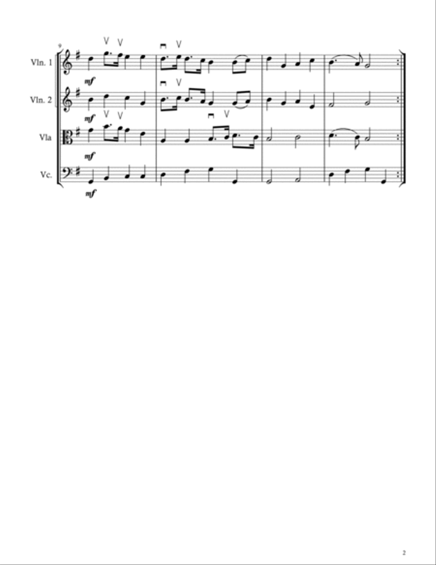 English Country Garden - String Quartet String Quartet scores gallery preview page 2