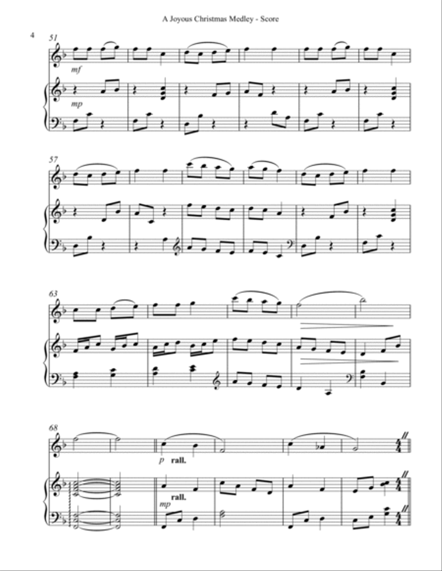 A Joyous Christmas Medley, Duet for Violin & Harp String Duet scores gallery preview page 4