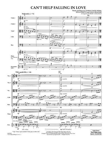 Can't Help Falling in Love - Conductor Score (Full Score)