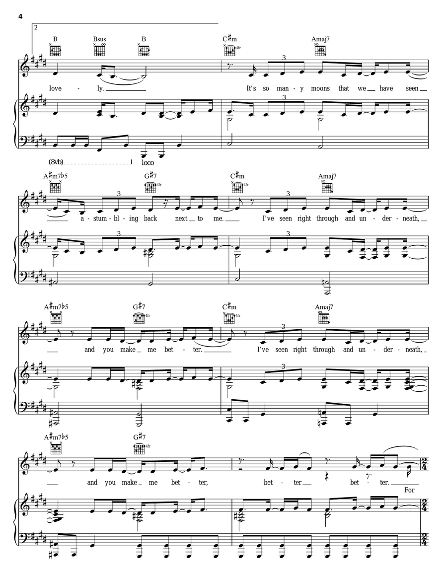 Underneath It All Piano, Vocal, Guitar scores gallery preview page 4