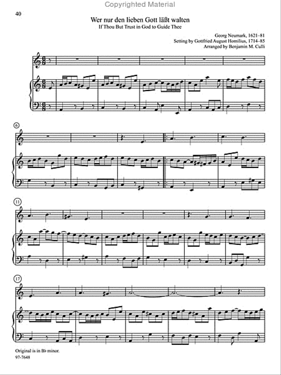 Duo Baroque: Classic Chorale Preludes Arranged for Keyboard and Any Solo Instrument, Vol. 1 Bassoon scores gallery preview page 16