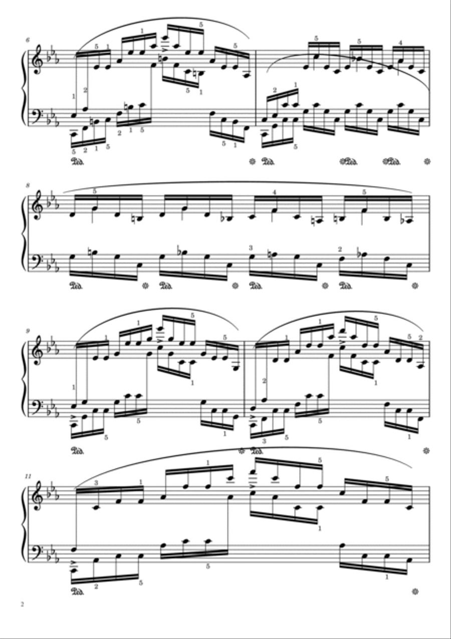 F. Chopin Etude Op.25 No.12 in C minor 'Ocean' (With Finger Number),Original Edition,For Piano Solo Piano Method scores gallery preview page 2