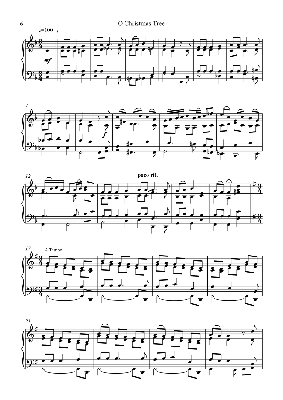 10 Christmas Carol Favourites for Flute Trio and Piano Small Ensemble scores gallery preview page 6