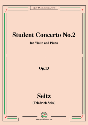 Book cover for Seitz-Student Concerto No.2,Op.13,in G Major,for Violin and Piano
