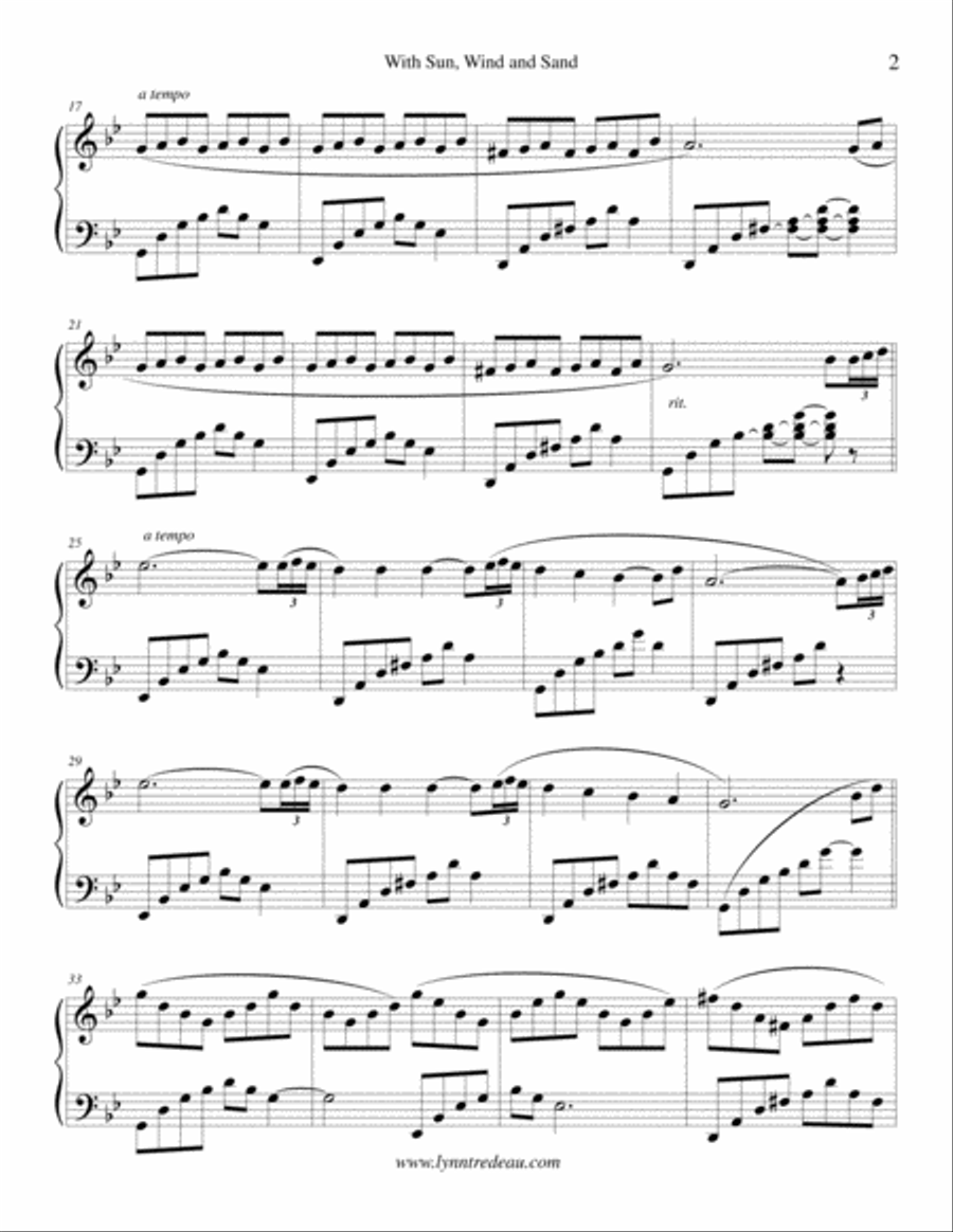 With Sun, Wind & Sand Piano Solo scores gallery preview page 2