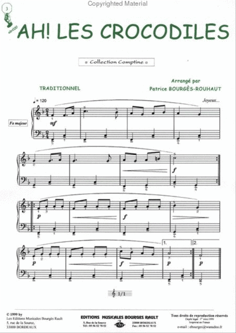 Ah les crocodiles (Comptine) Guitar Tablature scores gallery preview page 2