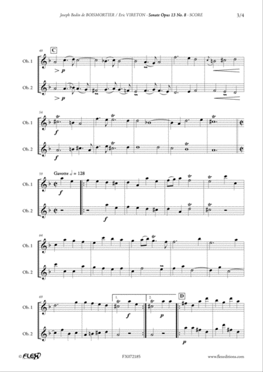 Sonata Opus 13 No. 8 Sonata Opus 13 No. 8 Woodwind Duet scores gallery preview page 4