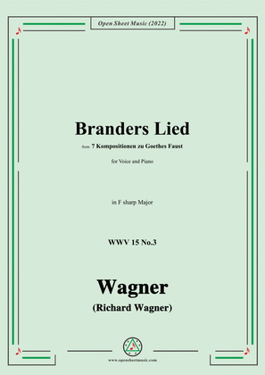 Book cover for R. Wagner-Branders Lied,WWV 15 No.3,in F sharp Major,for Voice and Piano