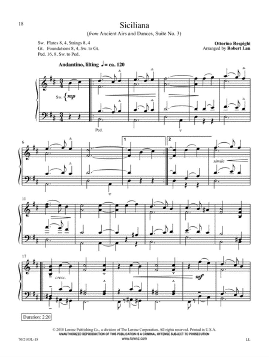 Easy Classics Arranged for Organ Organ Solo scores gallery preview page 9