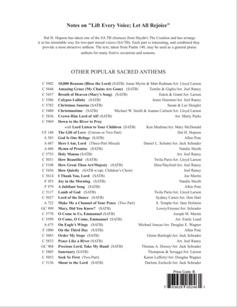 Lift Every Voice; Let All Rejoice Choir scores gallery preview page 8