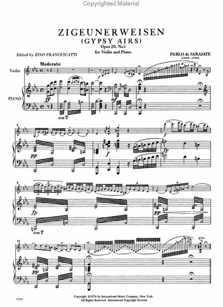 Zigeunerweisen (Gypsy Airs), Op. 20 No. 1