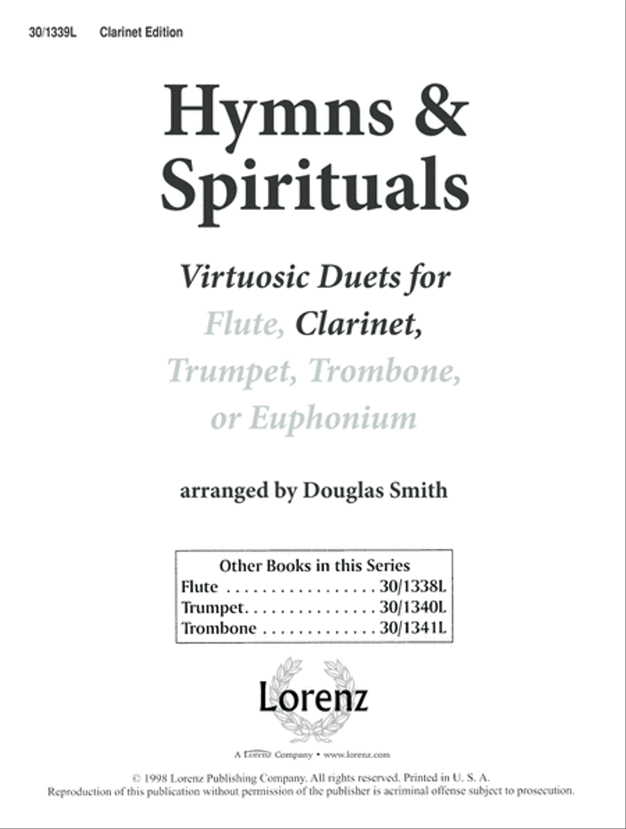 Hymns & Spirituals - Clarinet Clarinet Duet scores gallery preview page 2