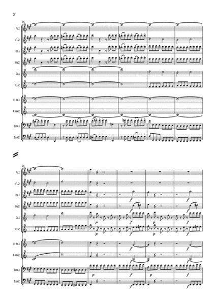 Mozart: Symphony No. 29 in A K201 Mvt.1 - wind dectet (double wind quintet) image number null