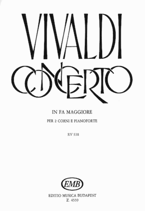 Book cover for Concerto in F for 2 Horns, Strings, Continuo, RV 538