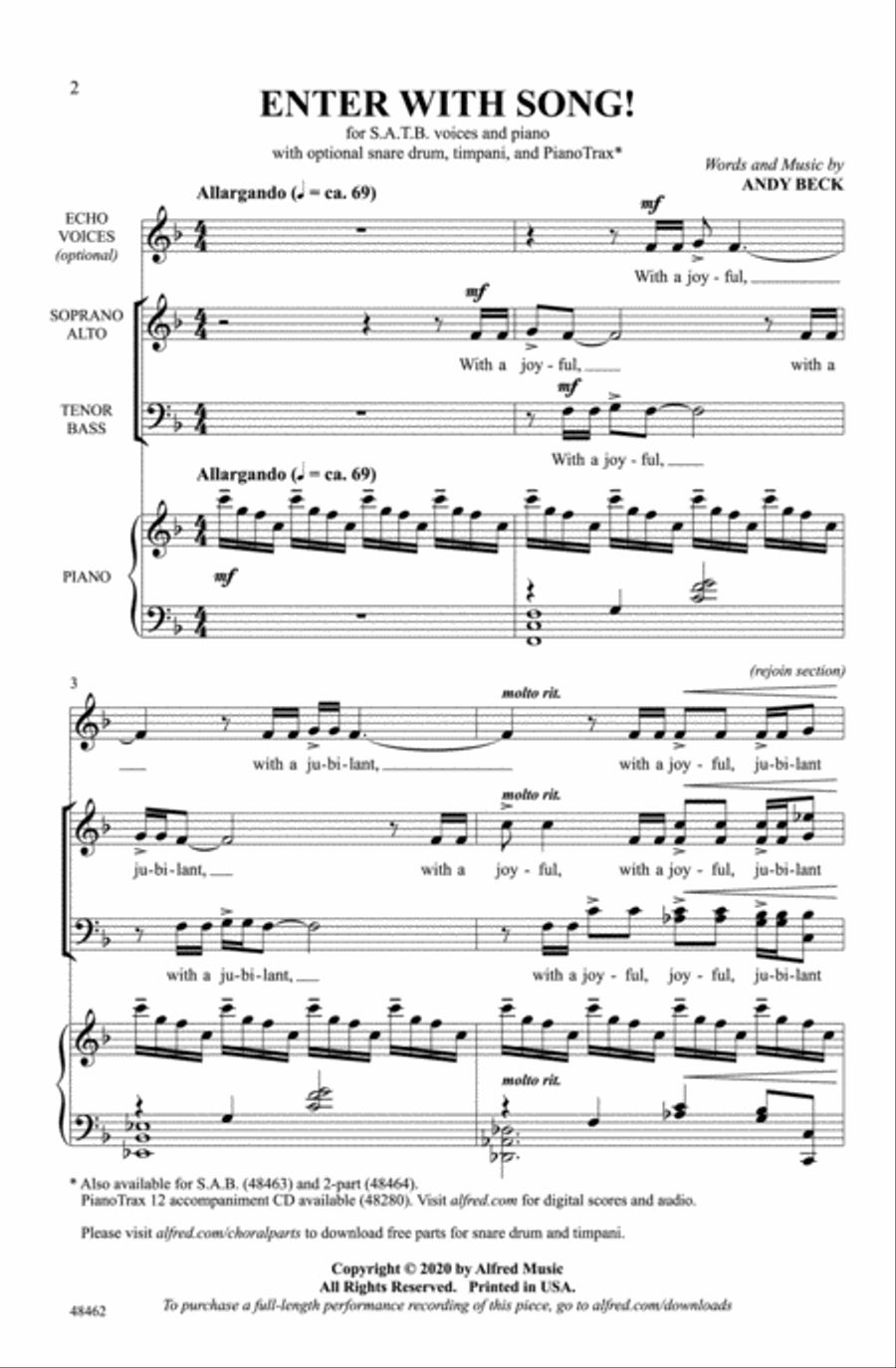 Enter with Song! Choir scores gallery preview page 1