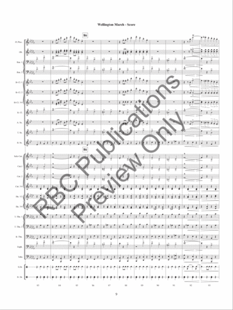 Wellington March Wellington March Concert Band scores gallery preview page 11