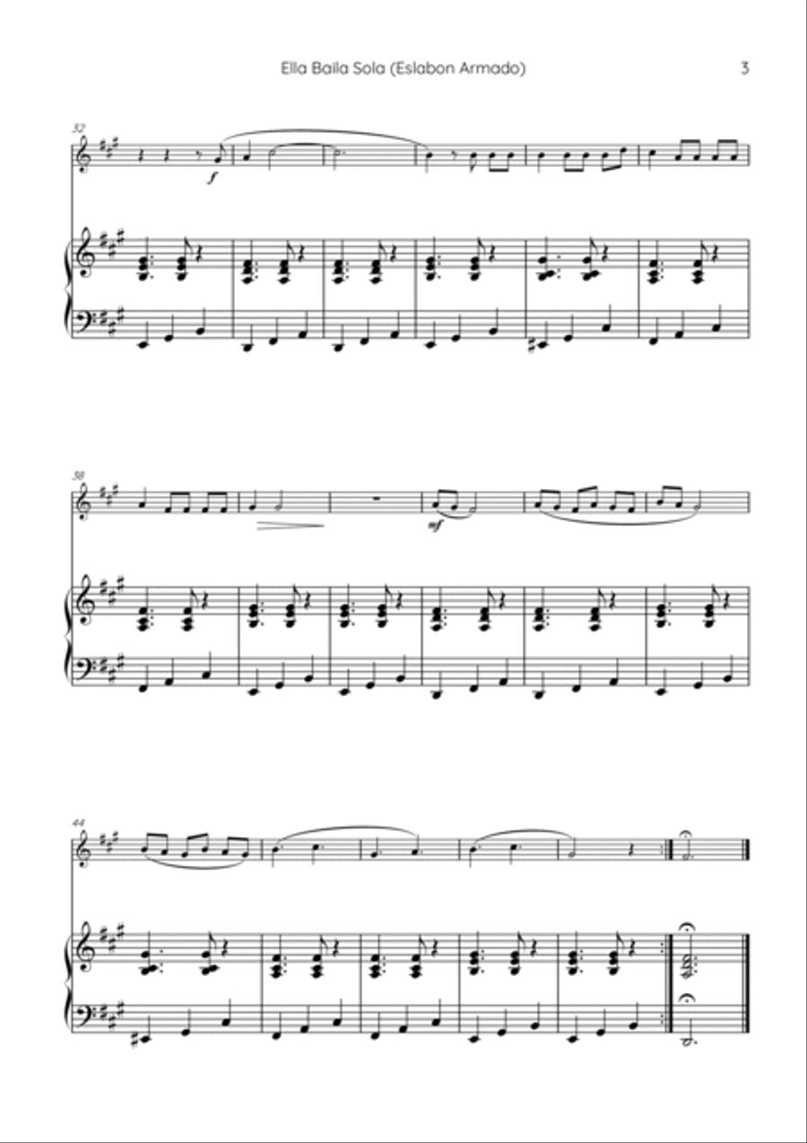 Ella Baila Sola Piano scores gallery preview page 3