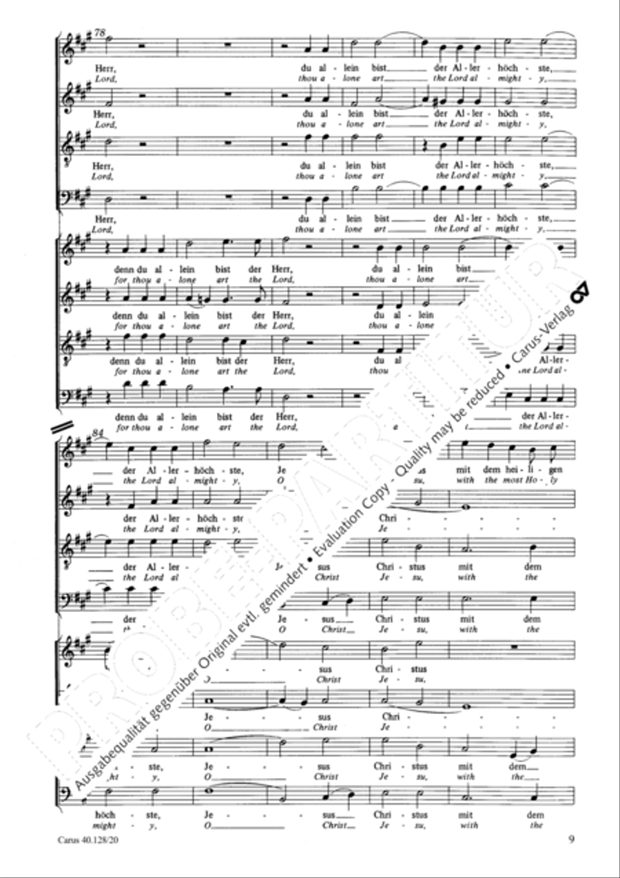 Glory to god in the highest (Ehre sei Gott in der Hohe) 4-Part scores gallery preview page 10