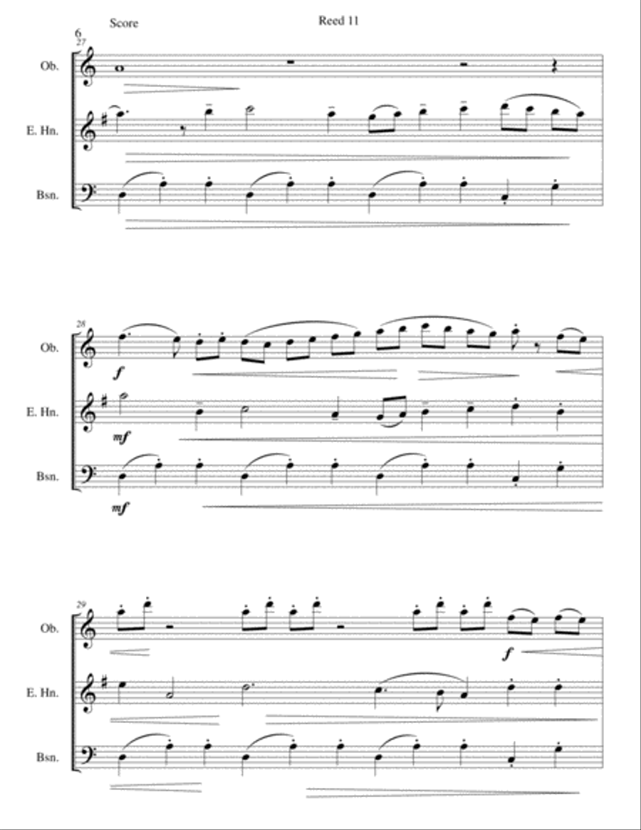 Reed 11 for double-reed trio (oboe, cor anglais, bassoon) Woodwind Trio scores gallery preview page 6