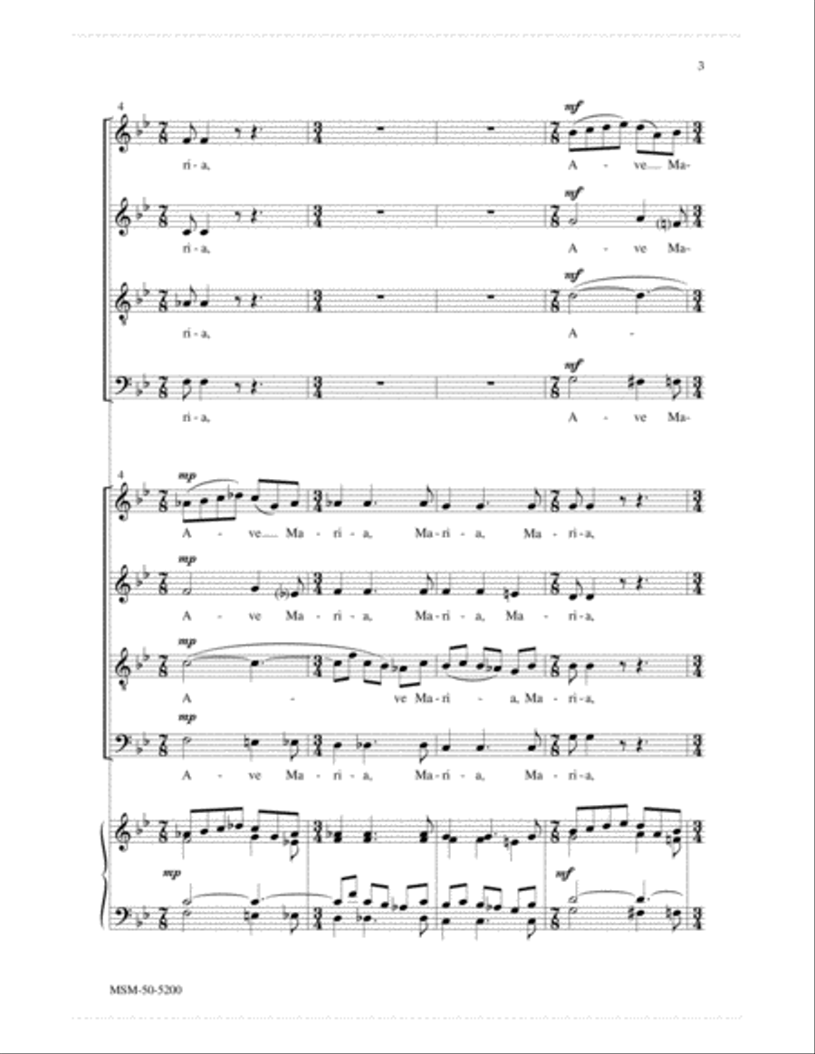Ave Maria 4-Part scores gallery preview page 3