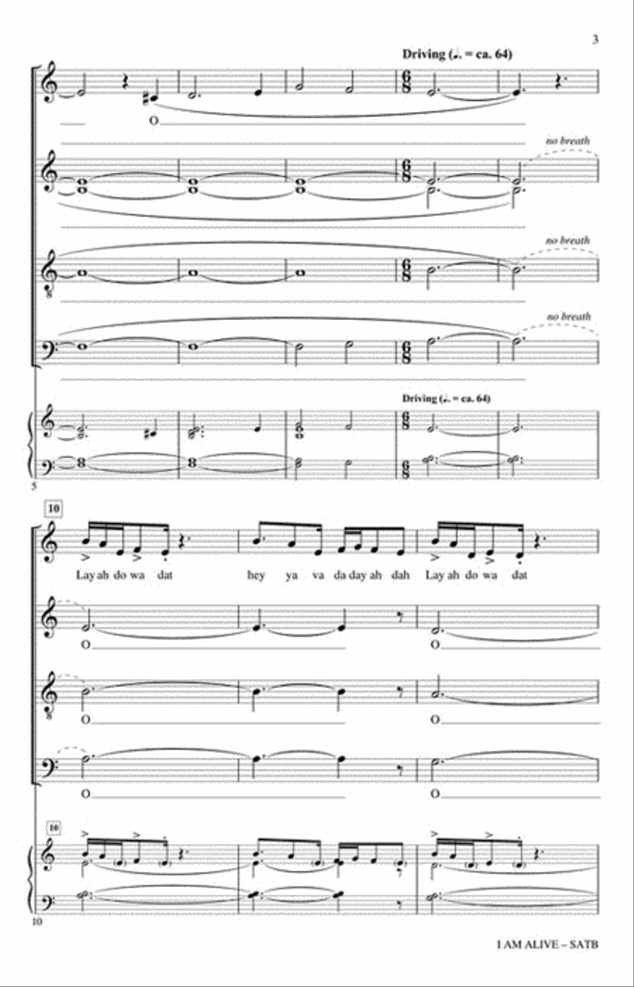 I Am Alive I Am Alive 4-Part scores gallery preview page 3