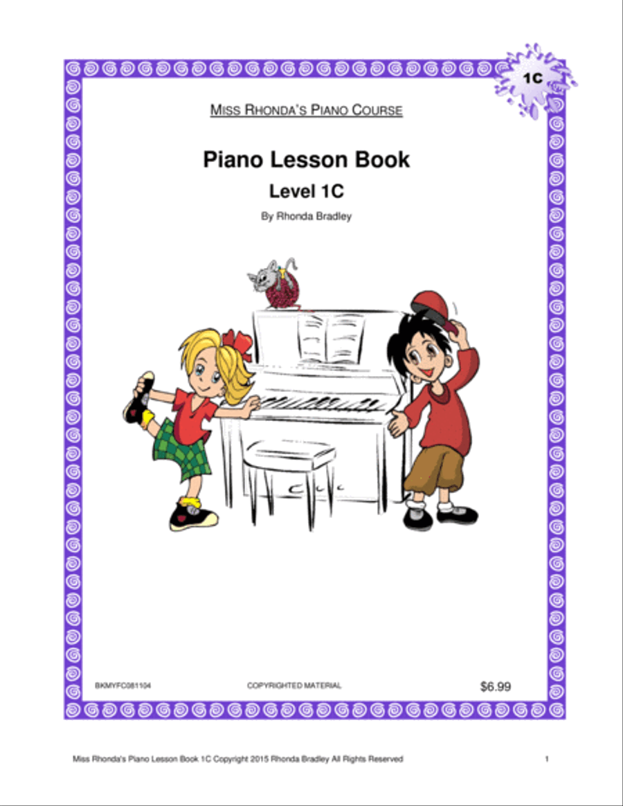 Piano Lesson Book 1C Miss Rhonda's Piano Course for Kids Piano Method scores gallery preview page 1
