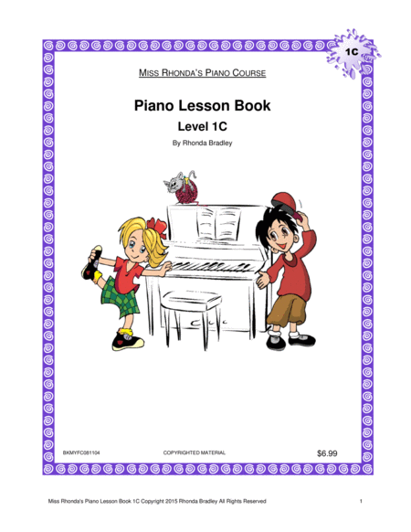 Piano Lesson Book 1C Miss Rhonda's Piano Course for Kids image number null