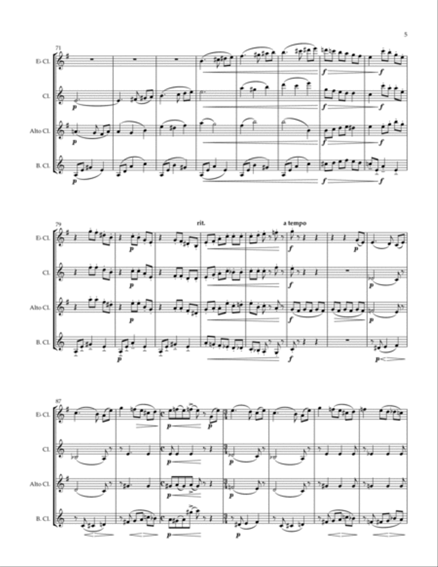 Serenade Woodwind Quartet scores gallery preview page 5