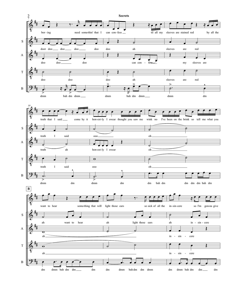 Secrets Secrets 4-Part scores gallery preview page 2