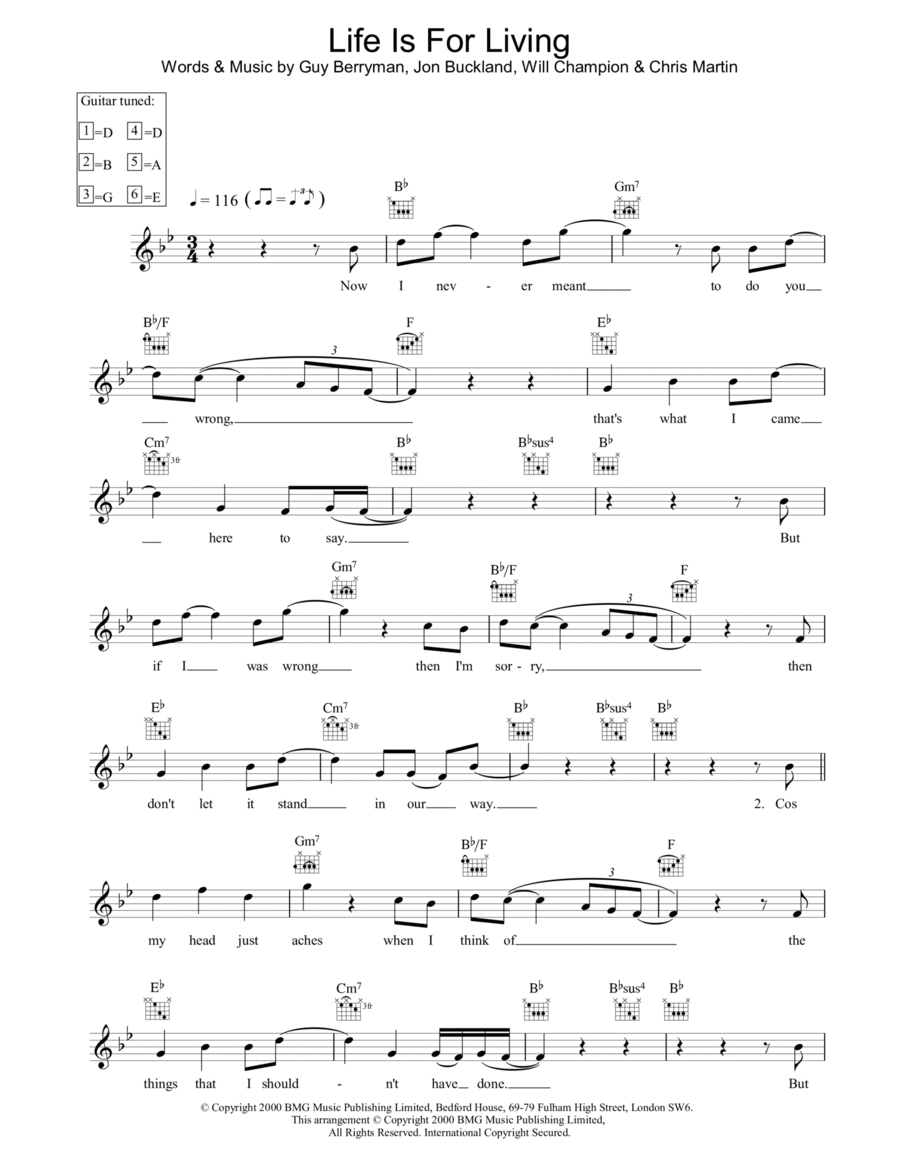 Life Is For Living Piano scores gallery preview page 1