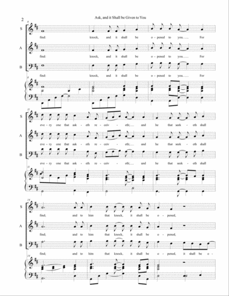 Ask and It Shall Be Given To You 3-Part scores gallery preview page 3