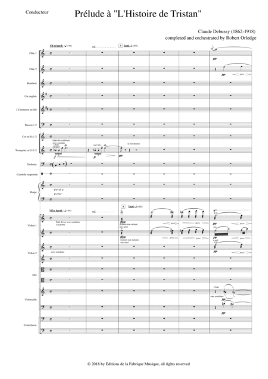 Claude Debussy/Robert Orledge: Prélude à L'Histoire de Tristan for orchestra, score only Full Orchestra scores gallery preview page 6
