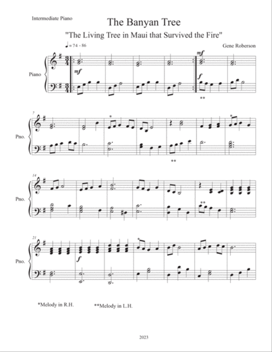 The Banyan Tree Piano Solo Piano Solo scores gallery preview page 2