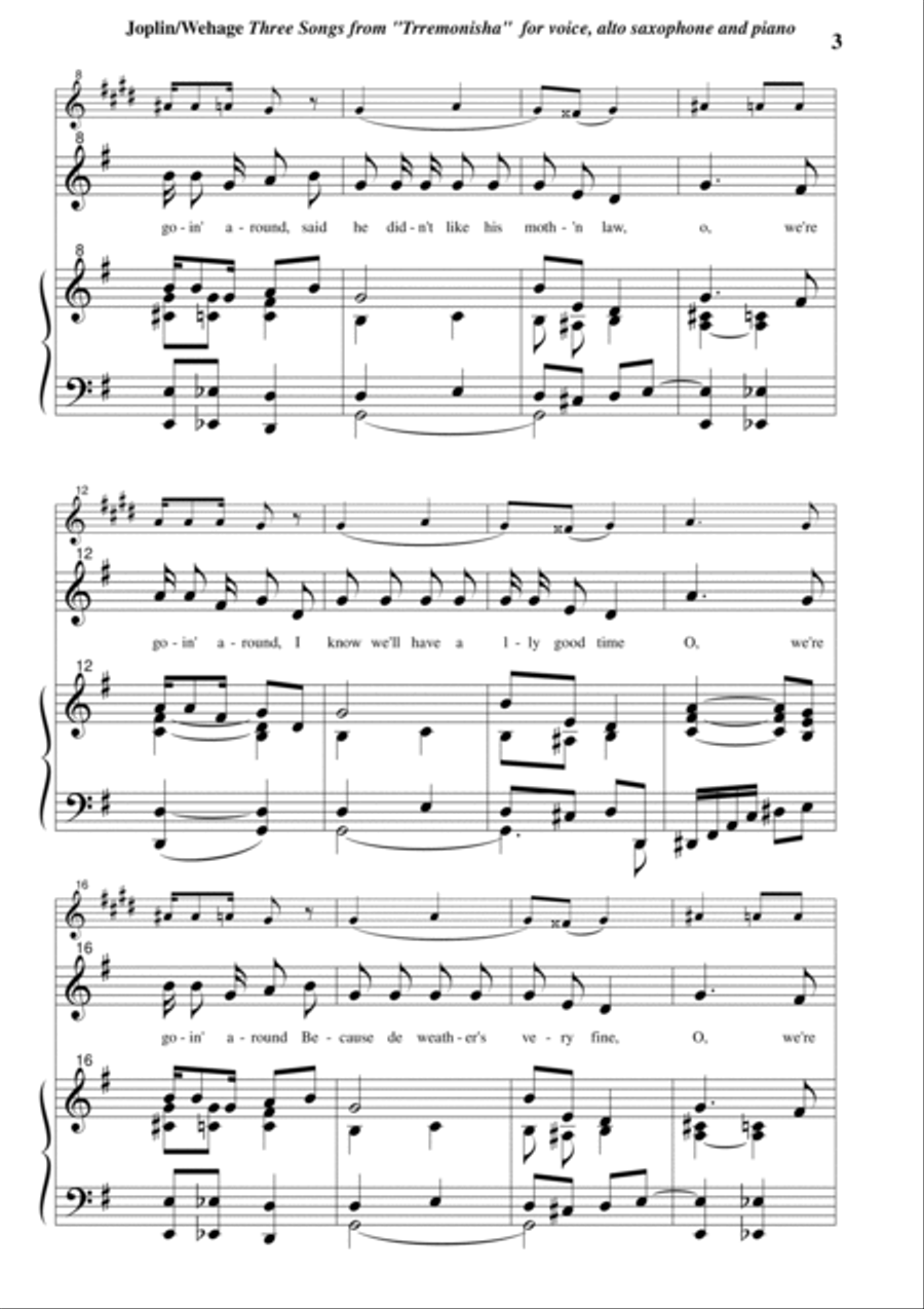 Scott Joplin: Three Songs from 