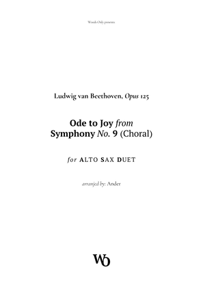 Ode to Joy by Beethoven for Alto Sax Duet