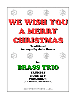 Book cover for We Wish You A Merry Christmas - Trumpet, Horn, Trombone (Brass Trio)