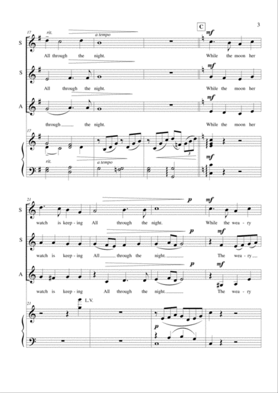 All through the Night All through the Night SSA scores gallery preview page 3