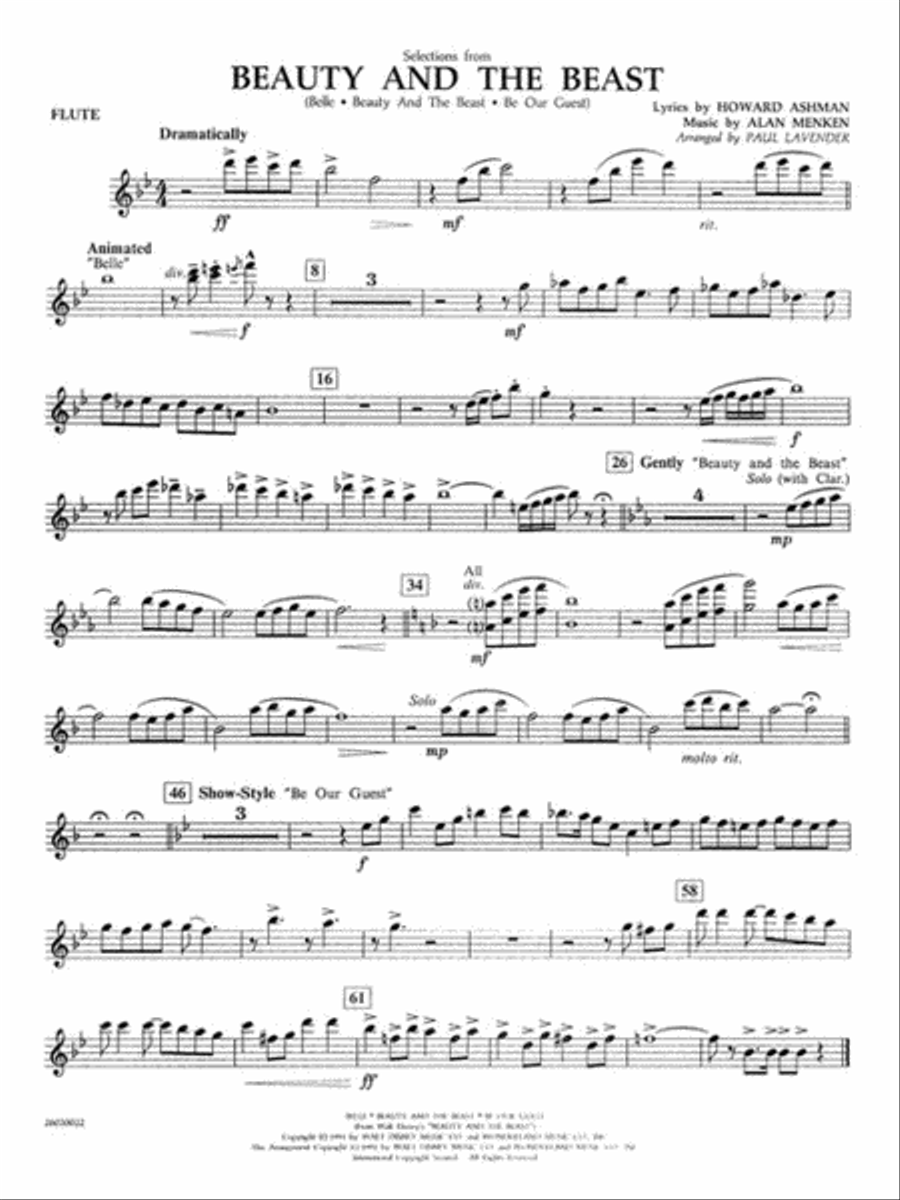 Selections from Beauty and the Beast Concert Band scores gallery preview page 4