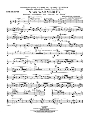 Star Wars® Medley: 1st B-flat Clarinet