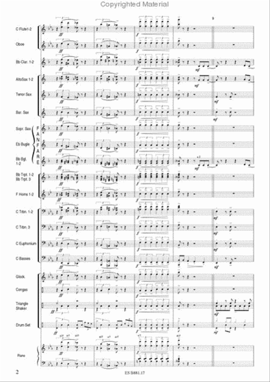 Crazy Little Thing Called Love Concert Band scores gallery preview page 4