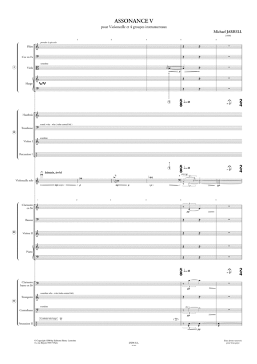 Assonance V (Chaque Jour N'Est Qu'une Treve) Cello scores gallery preview page 2