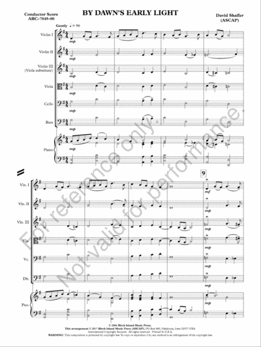 By Dawn's Early Light String Orchestra scores gallery preview page 3