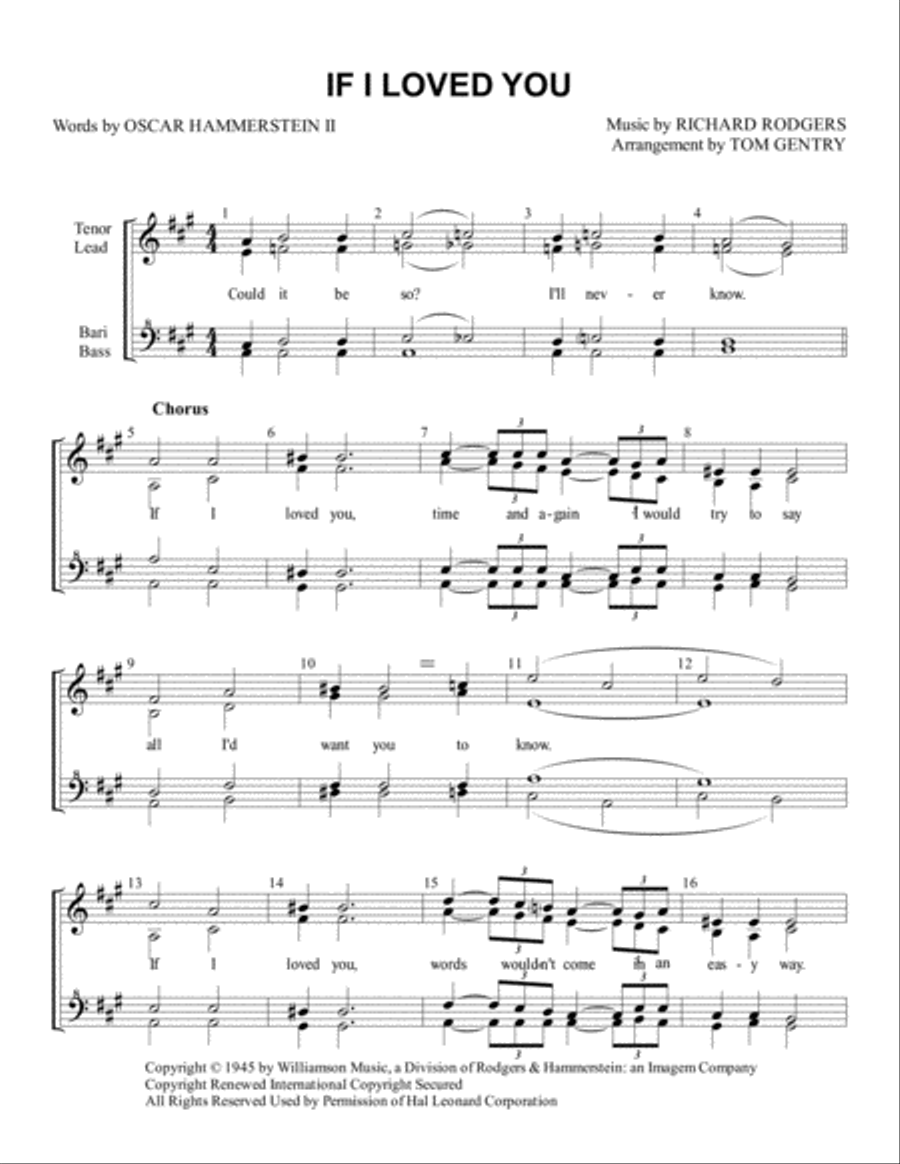 If I Loved You SSAA scores gallery preview page 1