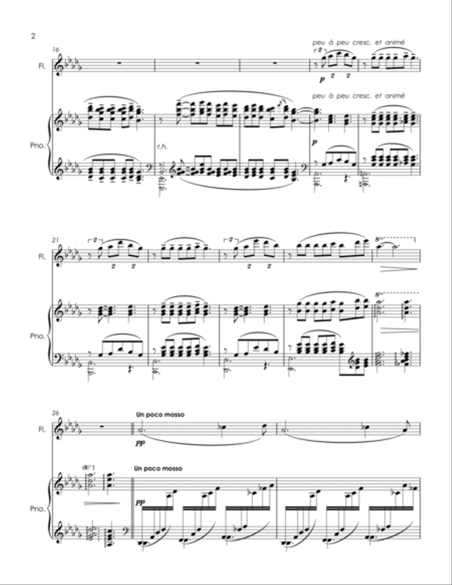 Clair De Lune (Debussy) - flute and piano with FREE BACKING TRACK Flute Solo scores gallery preview page 4